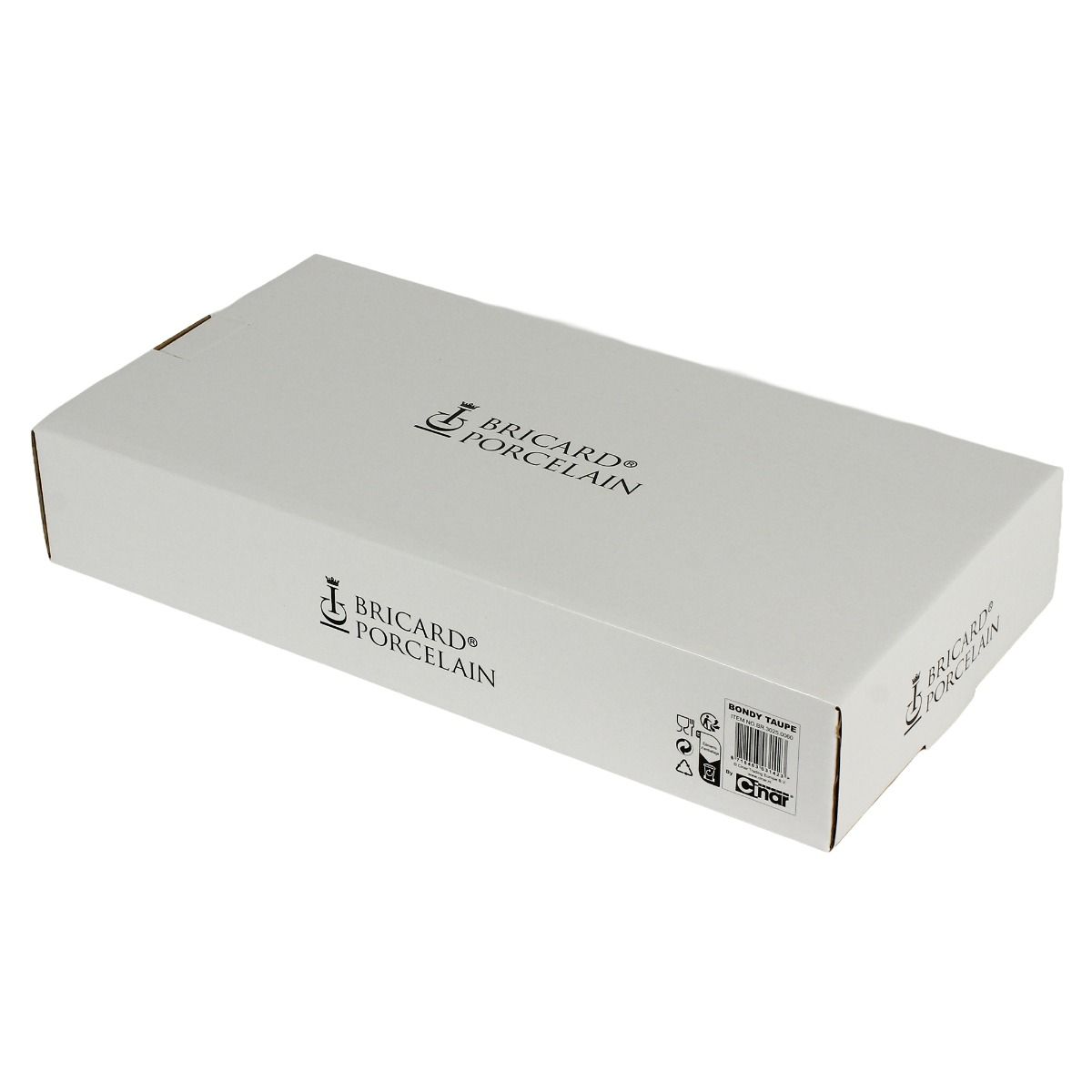 Bricard Bondy, Ovale Schaal, Taupe, Porselein, 35x18x6cm – verpakking