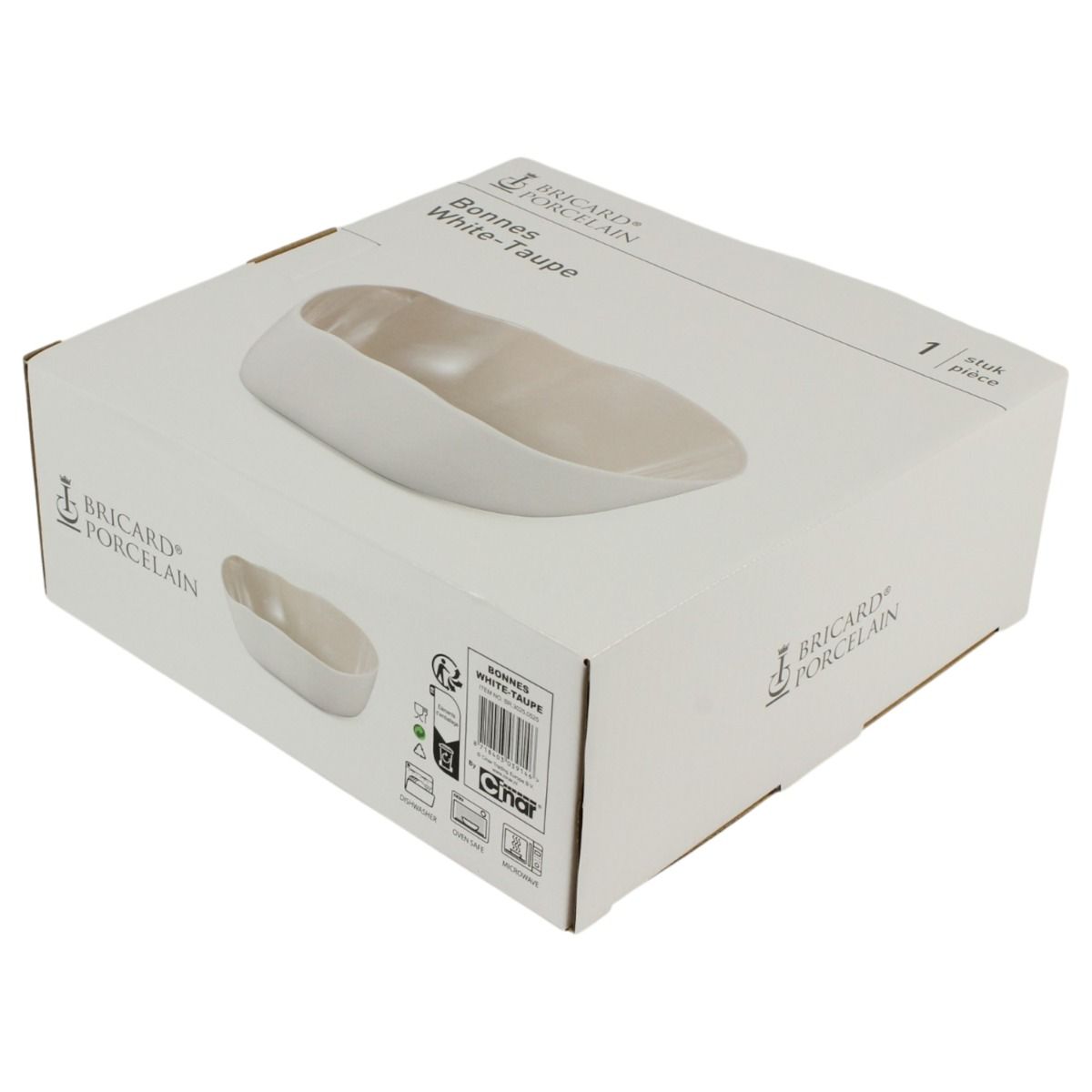 Bricard Bonnes, Schaal, Wit/Taupe, Ø22,5 x 8 cm – verpakking