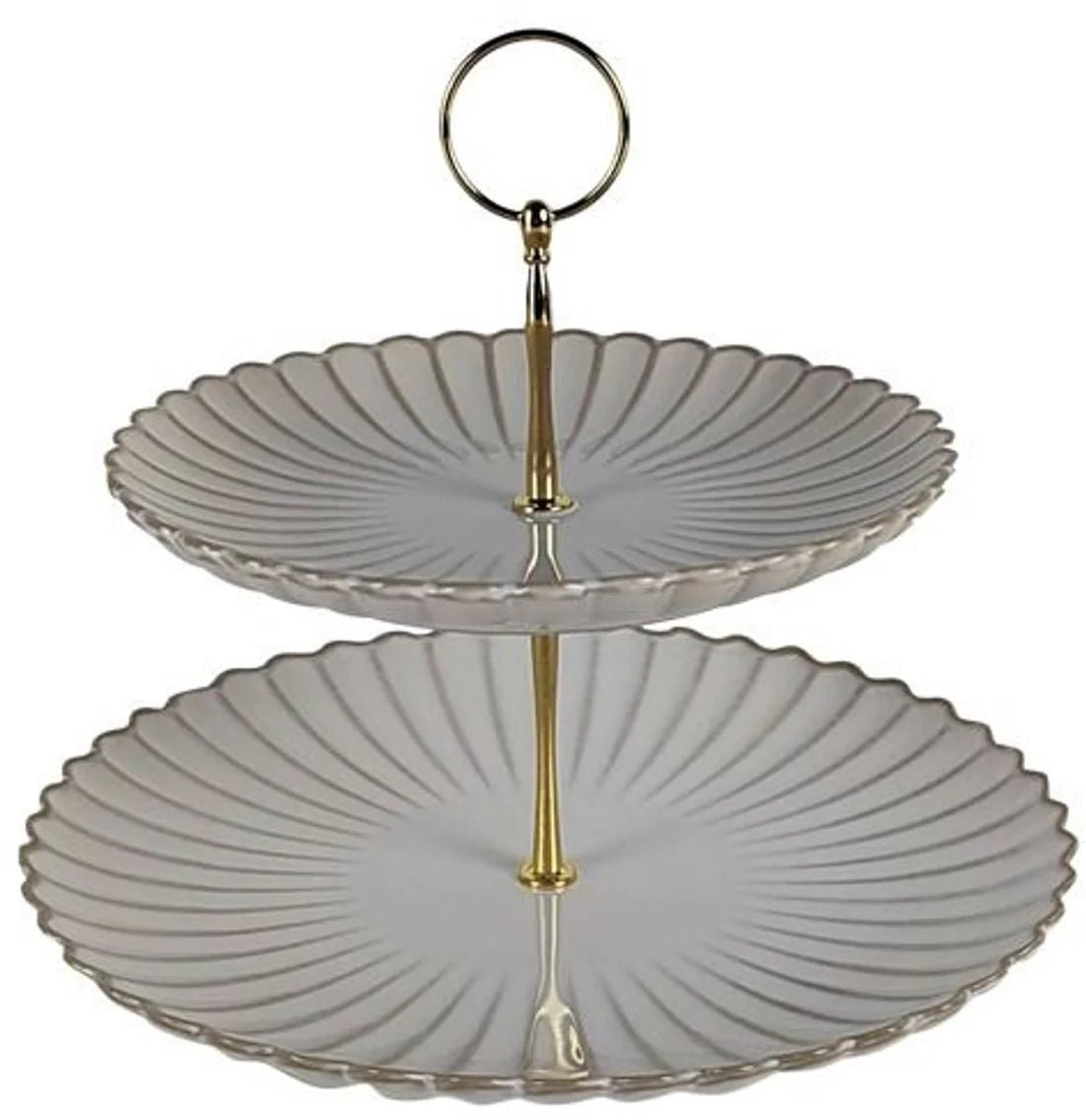 Bricard Paris Etagère - 2 - Laags - Porselein - Wit/Goud - TEKZEN