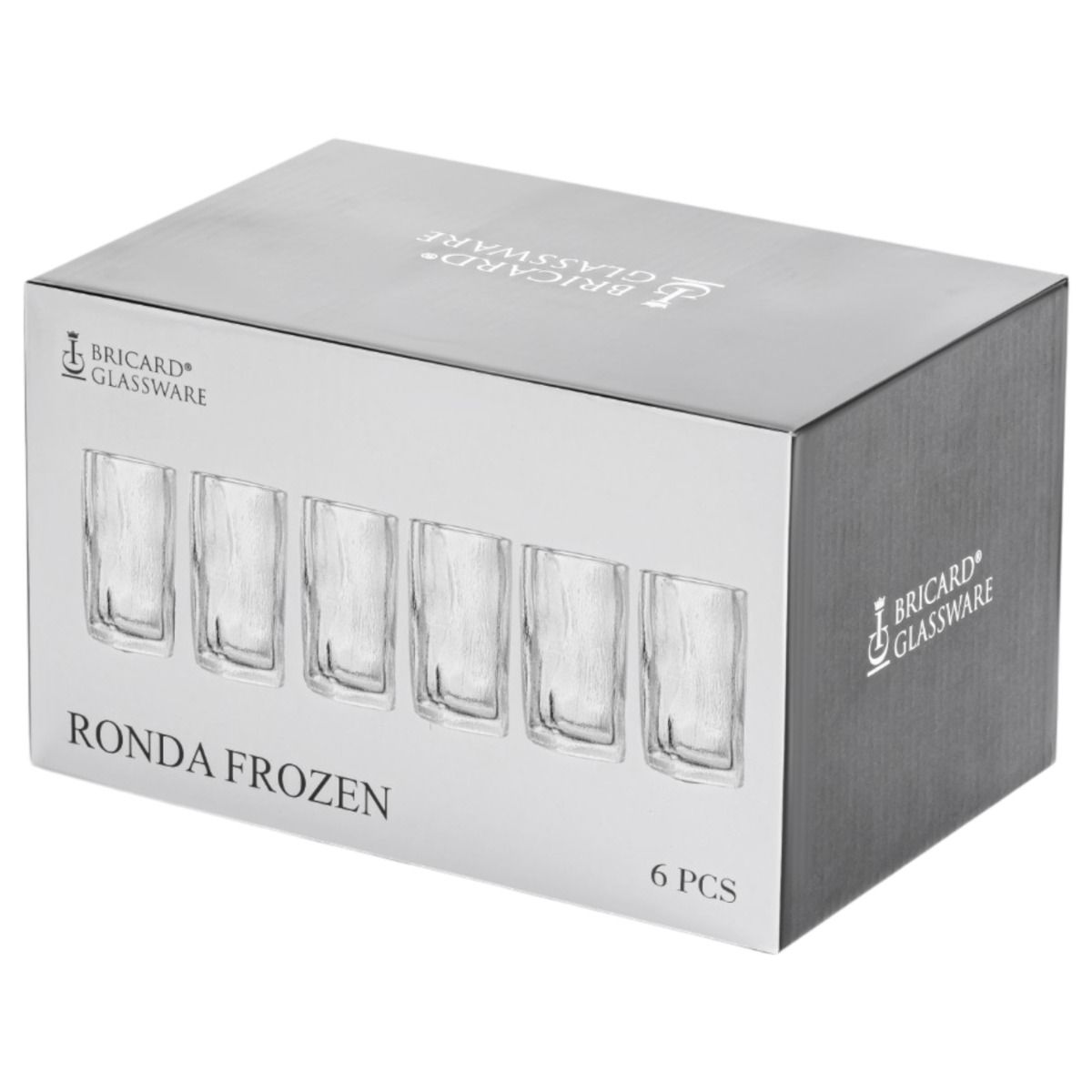 Bricard Ronda Frozen, Longdrinkglazen, Drinkglazen, Set van 6, Waterglas – verpakking