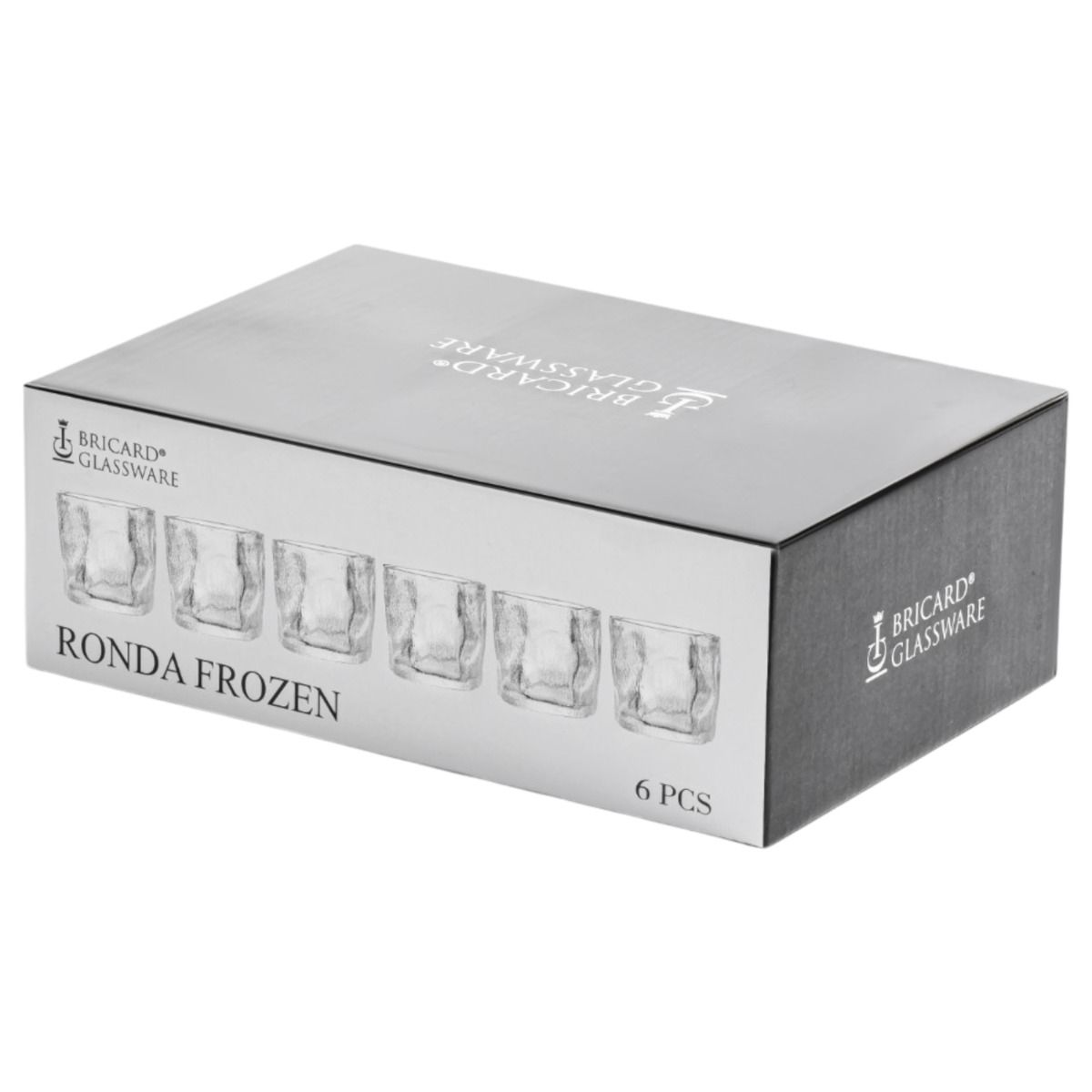 Bricard Ronda Frozen, Tumbler, Drinkglazen, Set van 6, Waterglas – verpakking