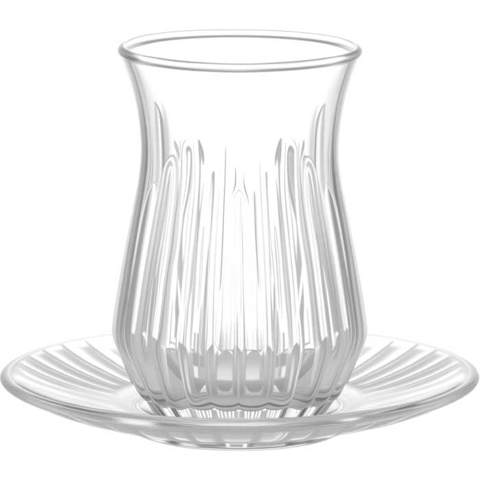 Bricard Loja - Turkse Theeglazen met Onderzetters - 12-delig - 6-Persoons - 160ml