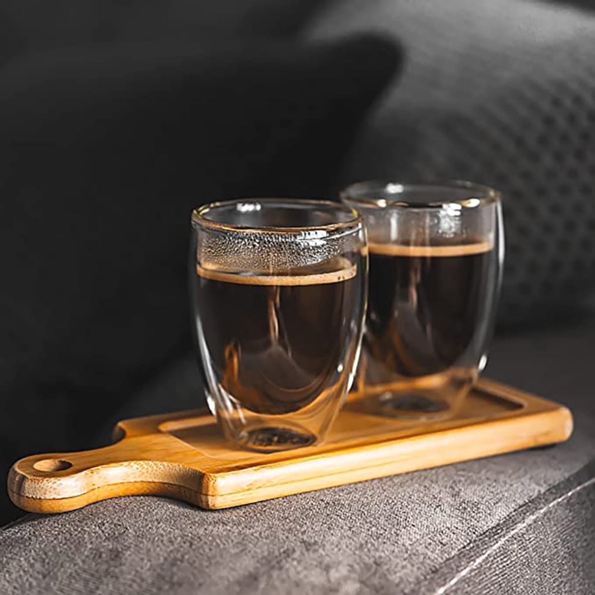 Cheffinger Dubbelwandige Glazen - 350 ml - Set van 4 - Koffieglazen - Theeglas - Cappuccino Glazen - Latte Macchiato Glazen - TEKZEN