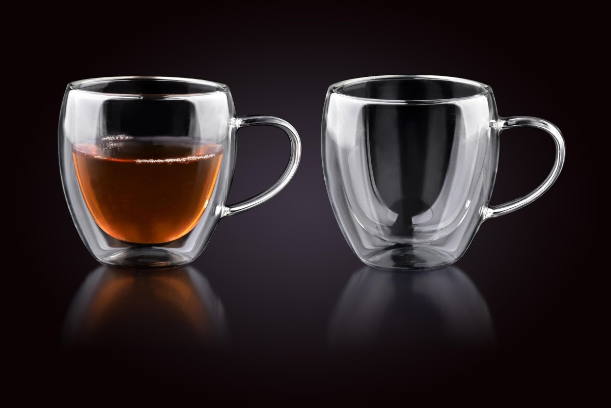 Cheffinger Dubbelwandige Glazen met Oor - 250 ml - Set van 6 - Koffieglazen - Theeglas - Cappuccino Glazen - Latte Macchiato Glazen - TEKZEN