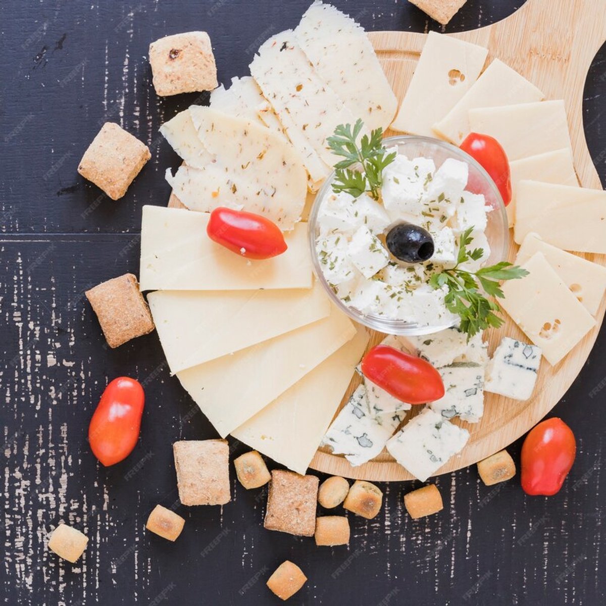 Cheffinger Pizzaplank met Pizzasnijder - Bamboe - Pizza Serveerplank met Handvat - TEKZEN