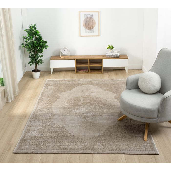 Cinar Carpets Elyse C837C - Vloerkleed Taupe - 10 mm