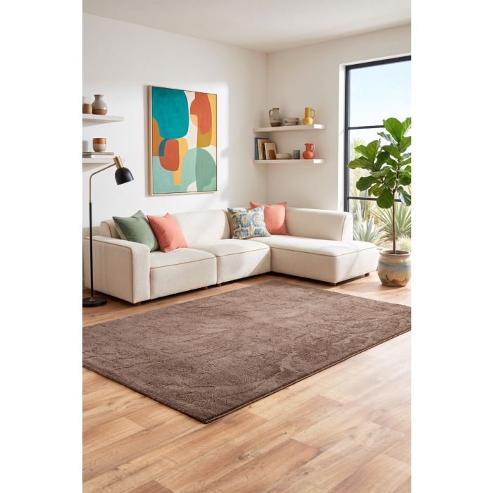 Cinar Carpets Liva F032A - Vloerkleed Bruin - 13 mm