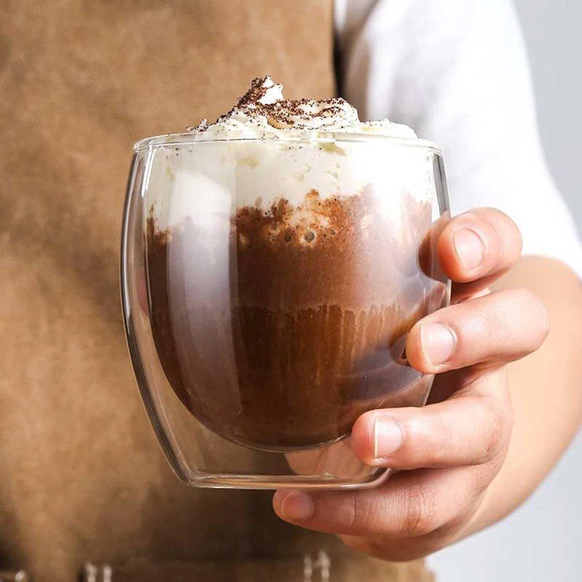 Glozini Dubbelwandige Glazen - 250 ml - Set van 6 - Koffieglazen - Theeglas - Cappuccino Glazen - Latte Macchiato Glazen - TEKZEN