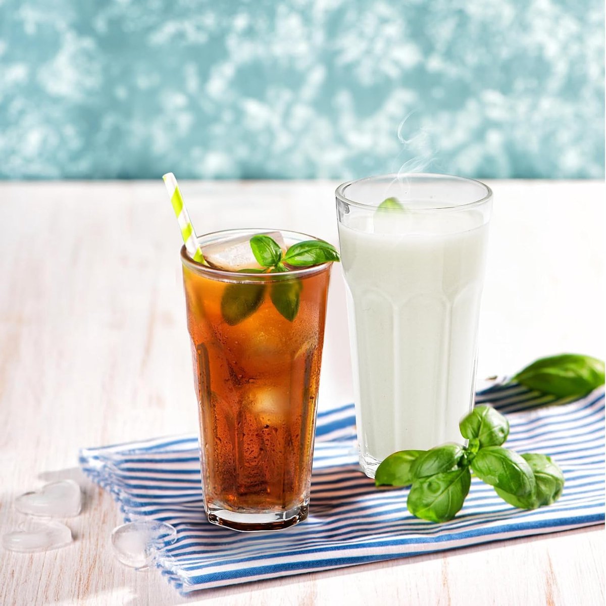 Glozini Longdrinkglazen - 470ml - Set van 6 - Smoothie Glas - Matcha Glas - TEKZEN