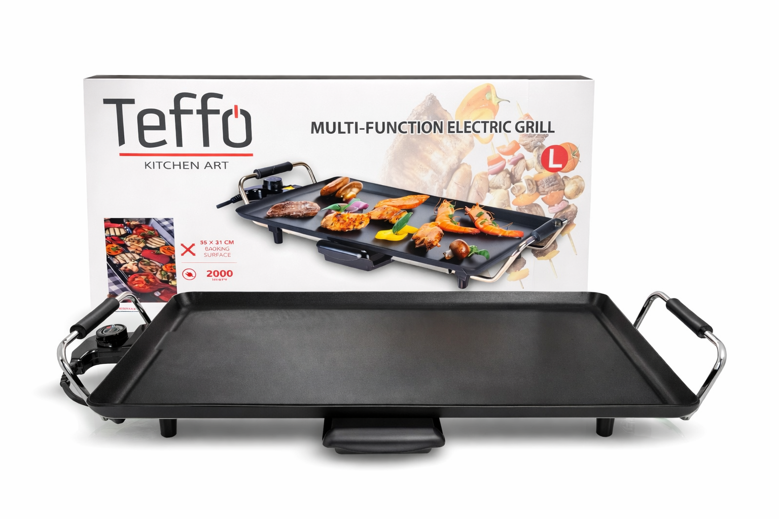 Teffo Teppanyaki Grill Plate - 55cm - 2000W - Gourmet - Table Grill