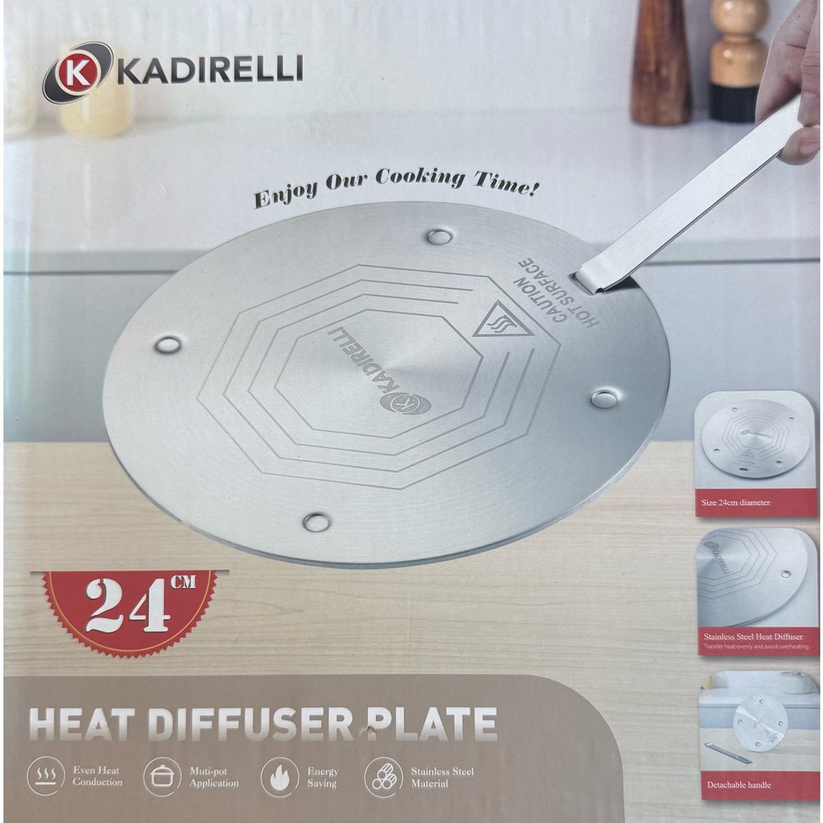 Kadirelli Inductie Adapterplaat - Afneembaar Handvat - Inductie Beschermer - TEKZEN