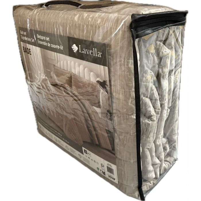 Lavella Bade Bedsprei Set 3-delig, Bruin, 250x240cm – foto 3