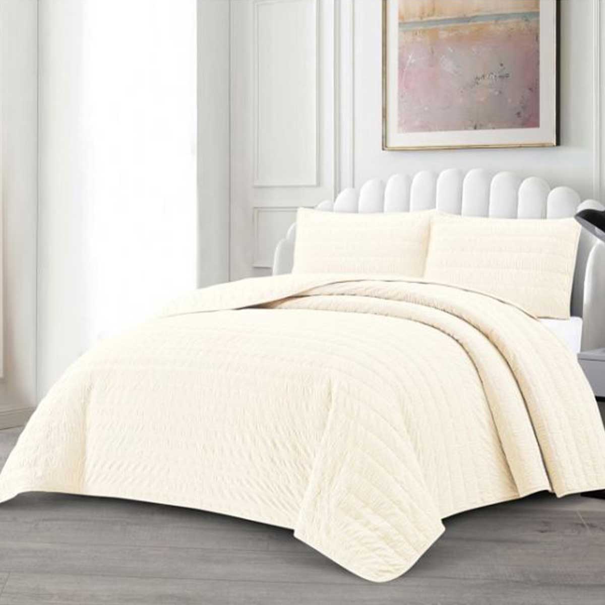 Lavella Bade Bedsprei Set 3-delig, Crème, 250x240cm – bedspreiset