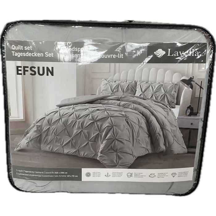 Lavella Efsun Bedsprei Set 3-delig, Grijs, 250x240cm – foto 4