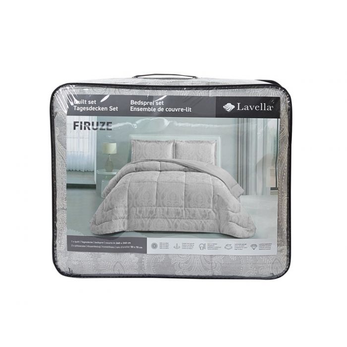 Lavella Firuze Bedsprei Set 3-delig, Grijs, 260x240cm – foto 4