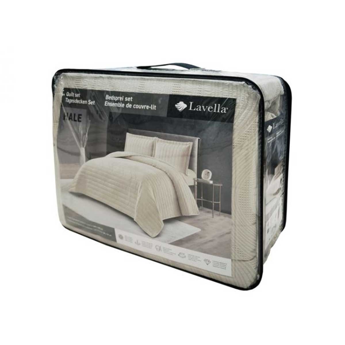 Lavella Hale Bedsprei Set 3-delig, Beige, 260x240cm – foto 3