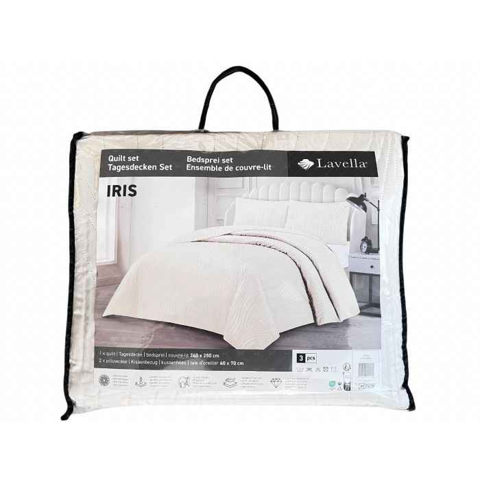 Lavella Iris Bedsprei Set 3-delig, Crème, 250x240cm – foto 4