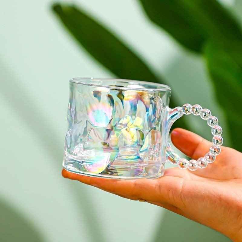 MONOO Rubby Regenboog Glazen met Oortje - 6 Stuks - 260ml - Koffieglazen - Theeglazen - Waterglazen