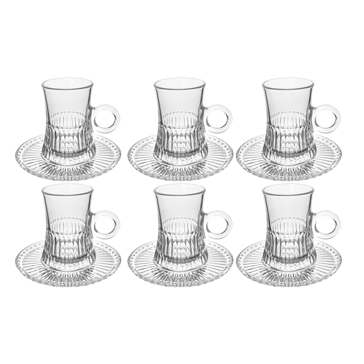 MONOO Turkse Theeglazen met Schoteltje - Set van 12 - 125ml - TEKZEN