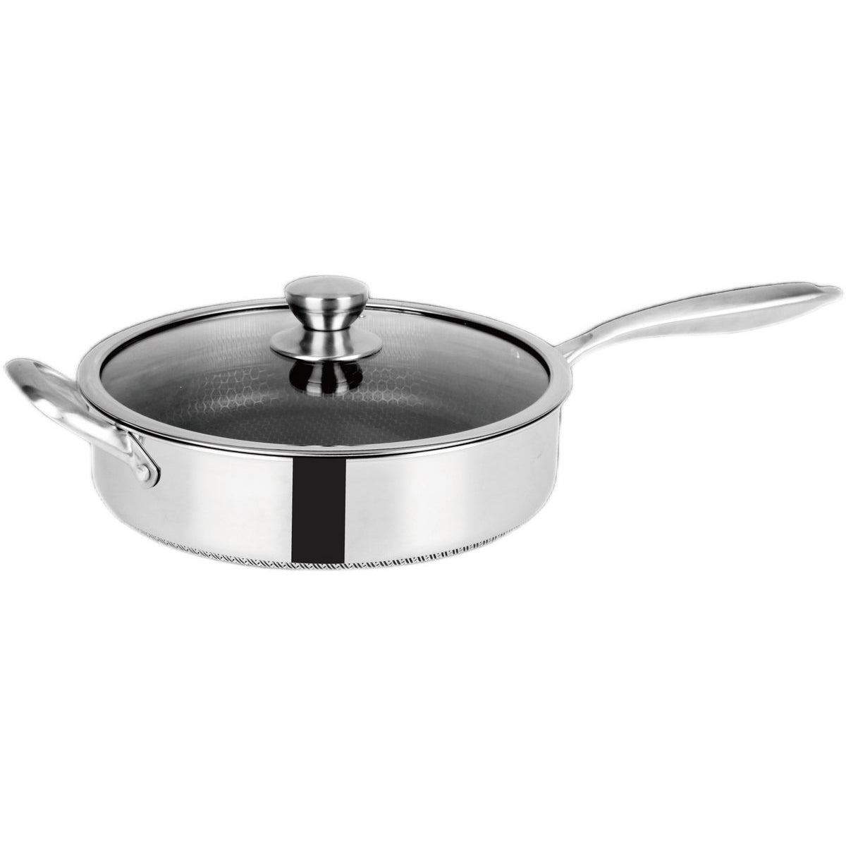 Cheffinger Hapjespan met Deksel – 28cm – RVS – Honingraat – Inductie