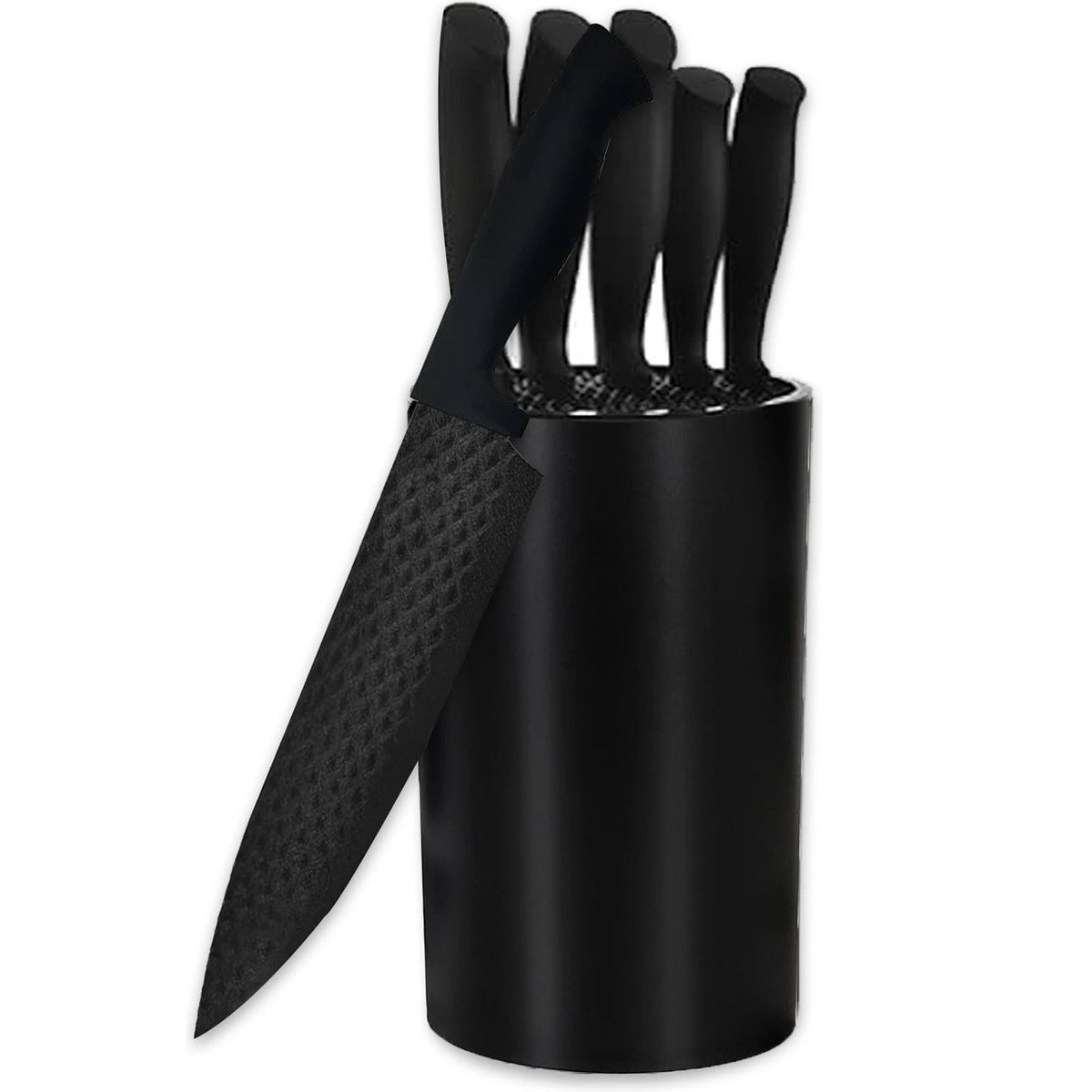 Cheffinger Messenset met Standaard – 6-delig – Zwart – Diamand Design