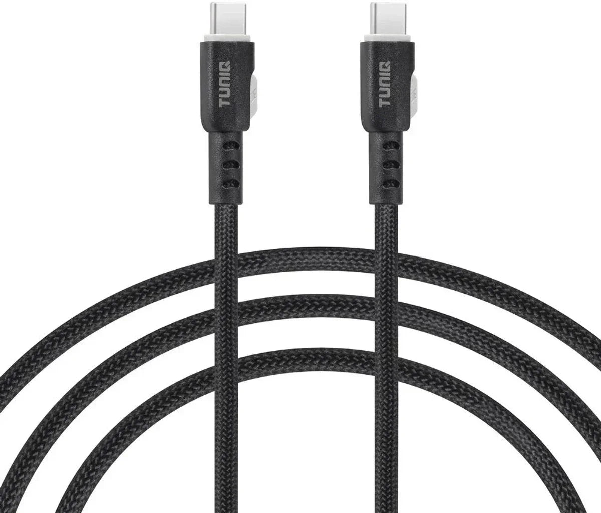 TUNIQ USB-C auf USB-C Kabel – 100 cm – Schnellladekabel – Schwarz