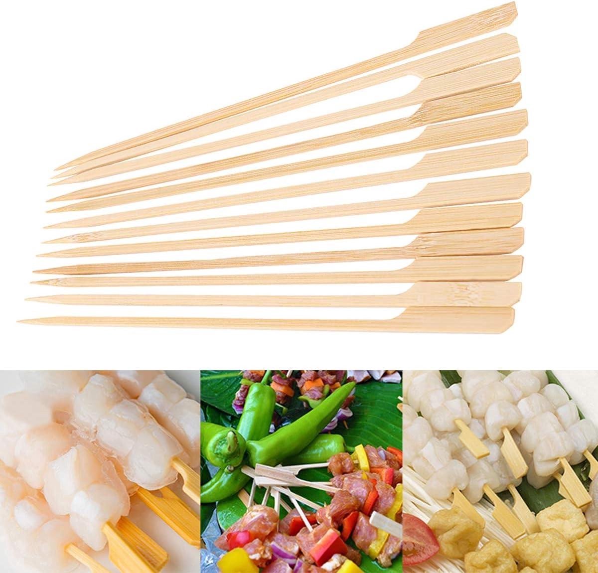 Kadirelli Bambus-Grillspieße 18cm - 50er Set - Holzspieße für Kebab - Zum Grillen von Cocktails, Obst, Burgern und Marshmallows