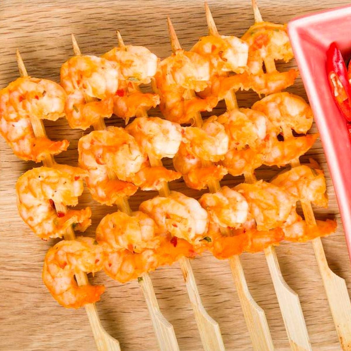 Kadirelli Bamboe Barbecue Skewers 12cm - Set van 50 Stuks - Houten Kebab Stokjes - Voor Grillen van Cocktails, Fruit, Burgers en Marshmallows