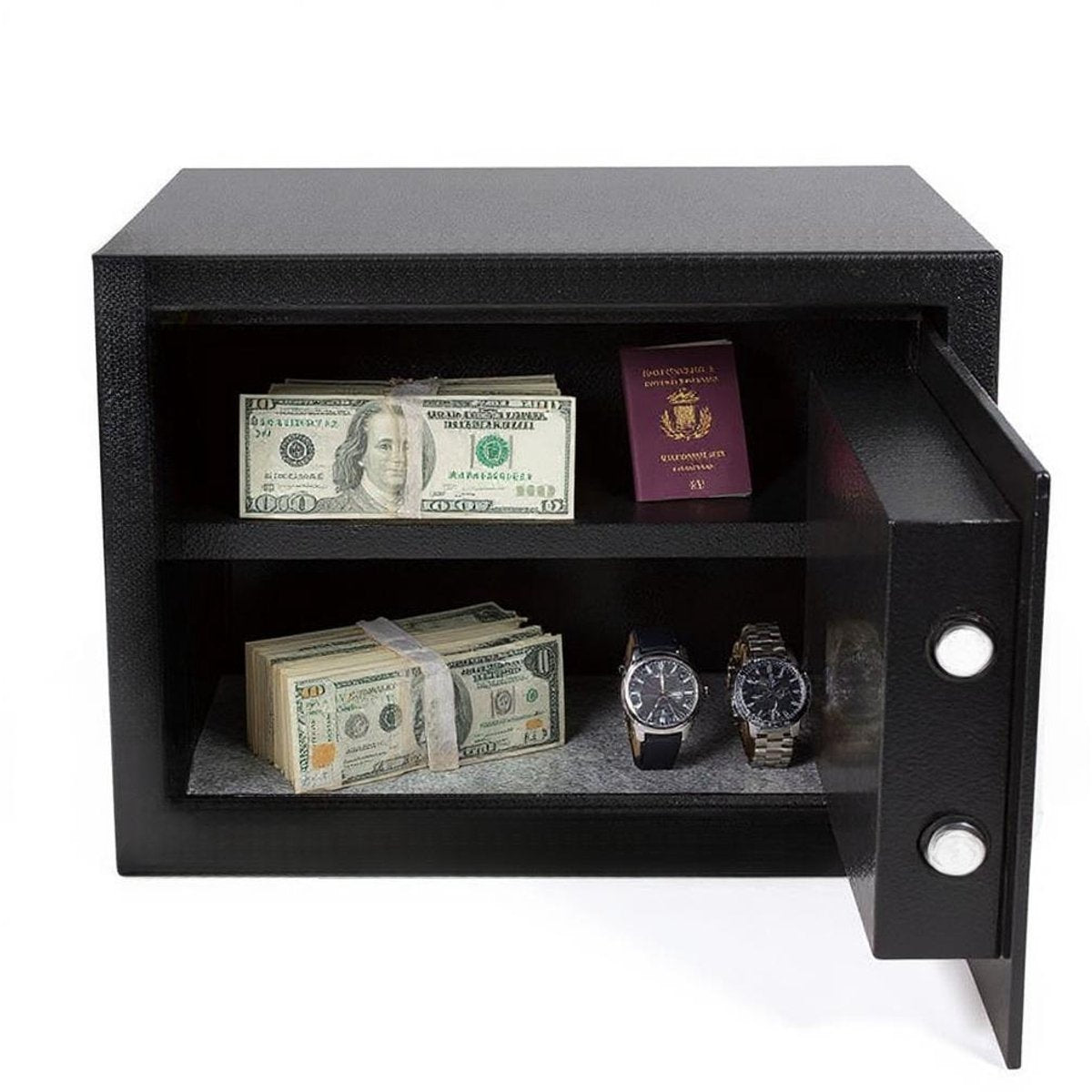 Stark's Safe - Electronic Combination Lock and Emergency Key - Money Safe - Jewelry Safe - 30x38x30cm - Black