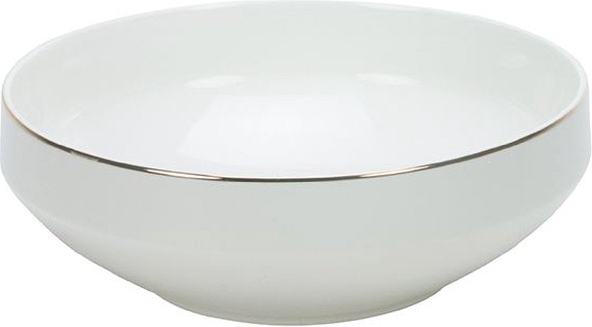 Bricard Lunel – Porcelain Salad Bowl – With Gold Rim – 23 cm