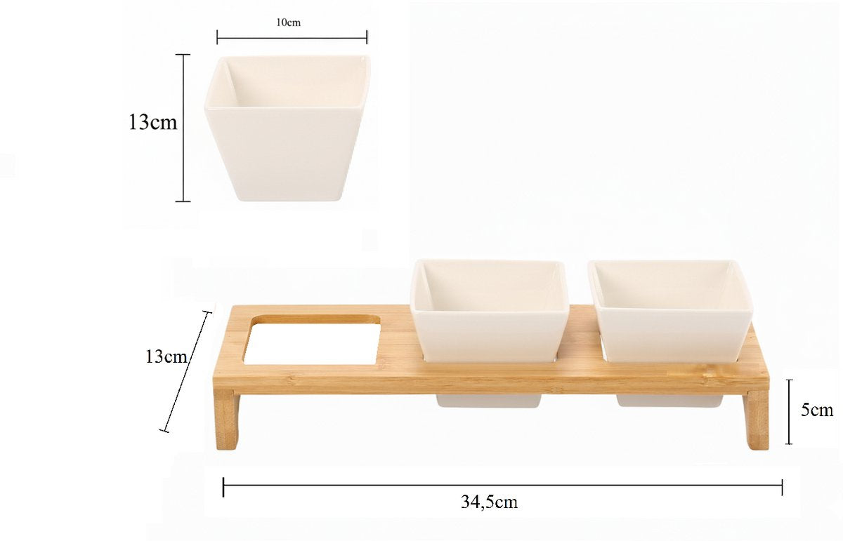 Cheffinger Snack Bowl Set - 4-piece - Bamboo