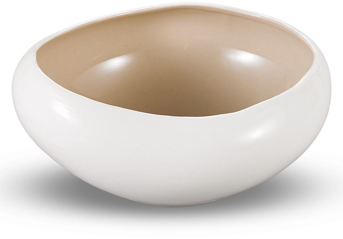 Bricard Barles Bowl - White/Taupe - Ø23x20.3x10.3cm