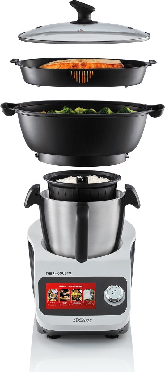 Arzum Thermogusto Multifunktionale Smart Küchenmaschine AR1181-0200 | Weiß - 1300W - Multifunktional - 3.5L - Smart-Funktionalität