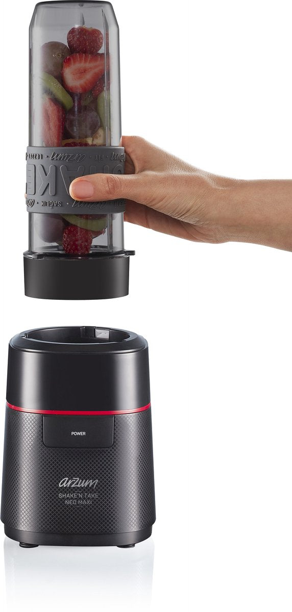 Arzum Shake 'n Take Neo Maxi Mixer AR1174-0100 | Schwarz - 500W - 1000ML Krug - 570ML Trinkflasche