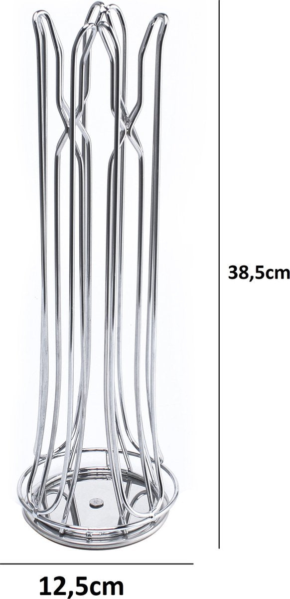 Cheffinger - Nespresso Kapselhalter - 360° drehbar - 40 Tassen - Kapselständer - Kaffeekapselhalter - Silber