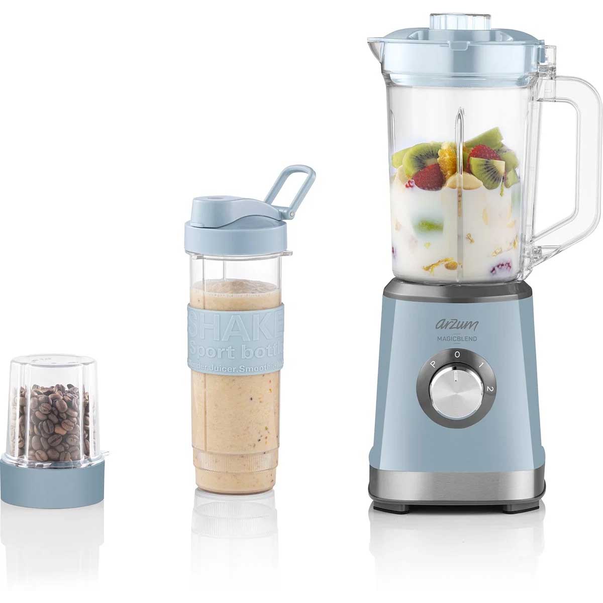 Arzum Magicblend Blender - Blauw - 1000W - Glazen kan - 1,2L