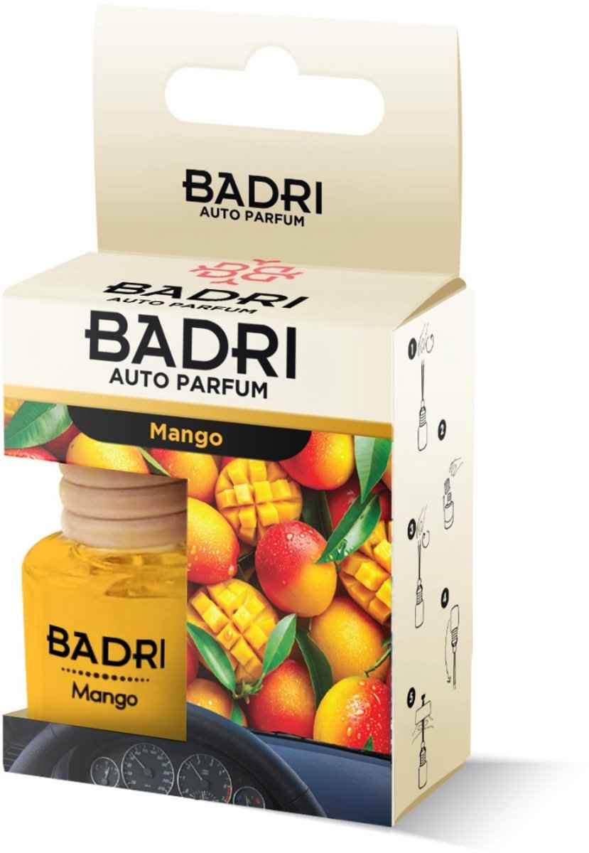 BADRI Auto Parfum Mango - Luxe Auto Luchtverfrisser met Fruitige Mangogeur