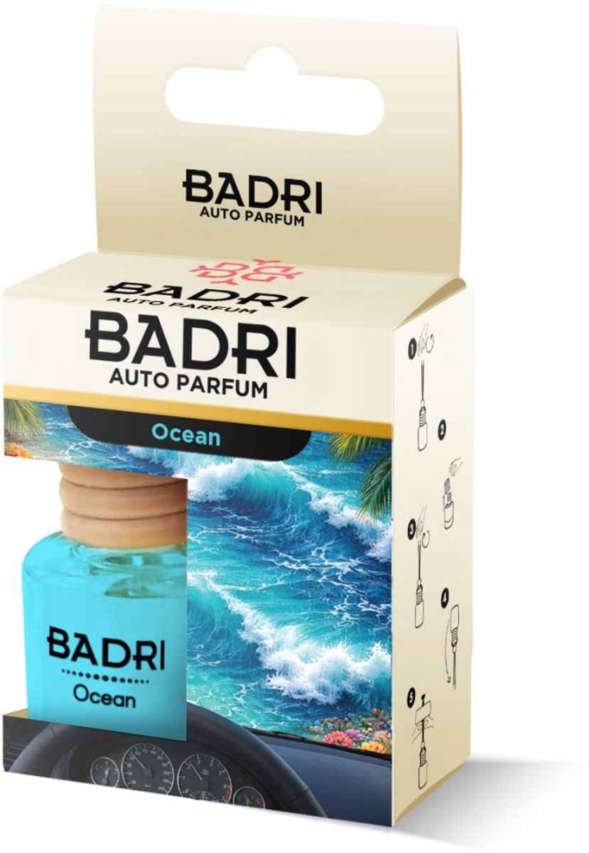 BADRI Auto Parfum Ocean - Luxe Auto Geurhanger met Frisse Oceaangeur