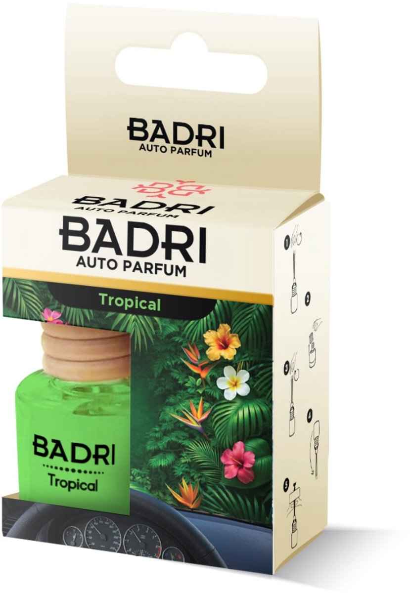 BADRI Auto Parfum Tropical - Luxe Auto Luchtverfrisser met Tropische Geur