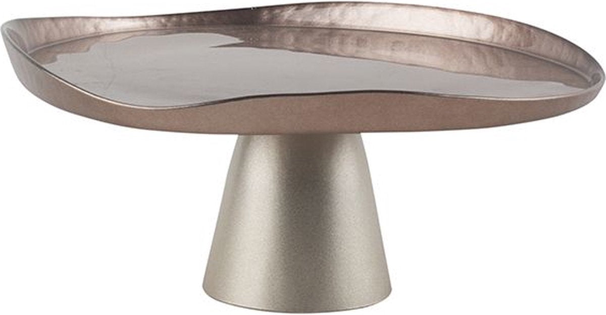 Bricard Bodrum Patisserie Plate on Foot - 32cm - Taupe/Champagne - Cake Stand