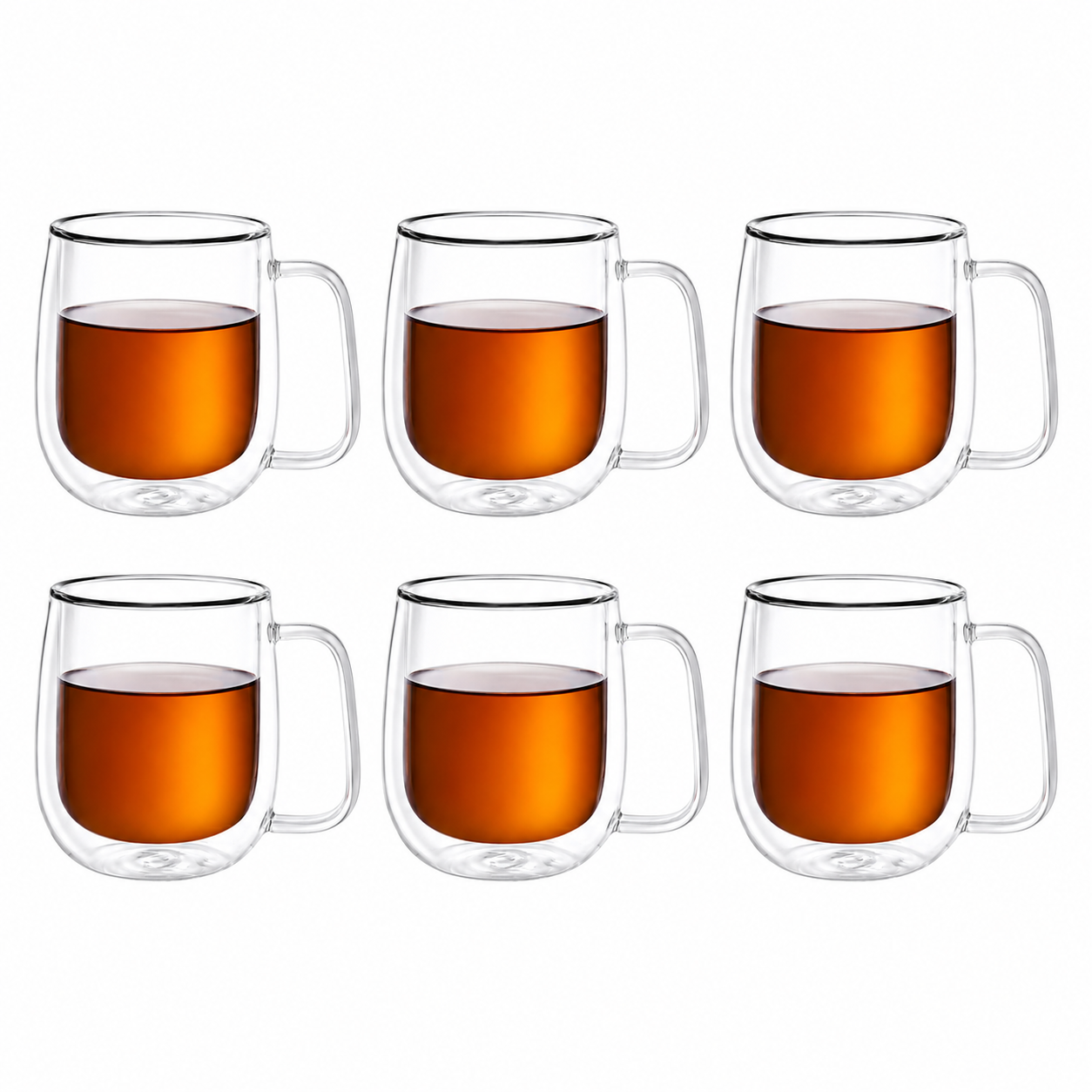 Bricard Dubbelwandige Glazen met Oortje - 300ml - Set van 6 - Koffieglas - Theeglas - Koffieglazen - Latte Macchiato Glazen