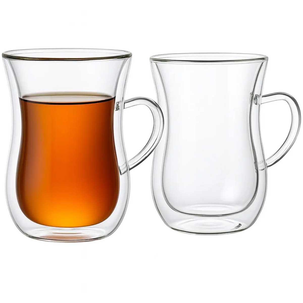Bricard Dubbelwandige Turkse Theeglazen met Oor - 150ml - 2 Stuks - Dubbelwandige Glazen