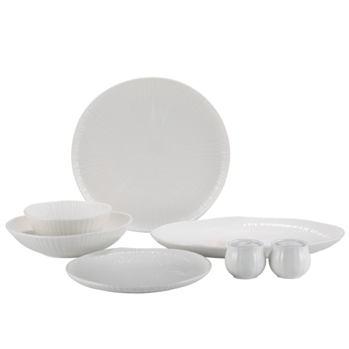 Bricard Belfort Serviesset - Wit - 27-delig - 6-Persoons - Dinner Set - Porselein