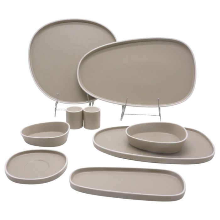 Bricard Croix - Ontbijtset - 25-delig - Beige - 6-Persoons - Porselein - Serviesset - Dinner Set