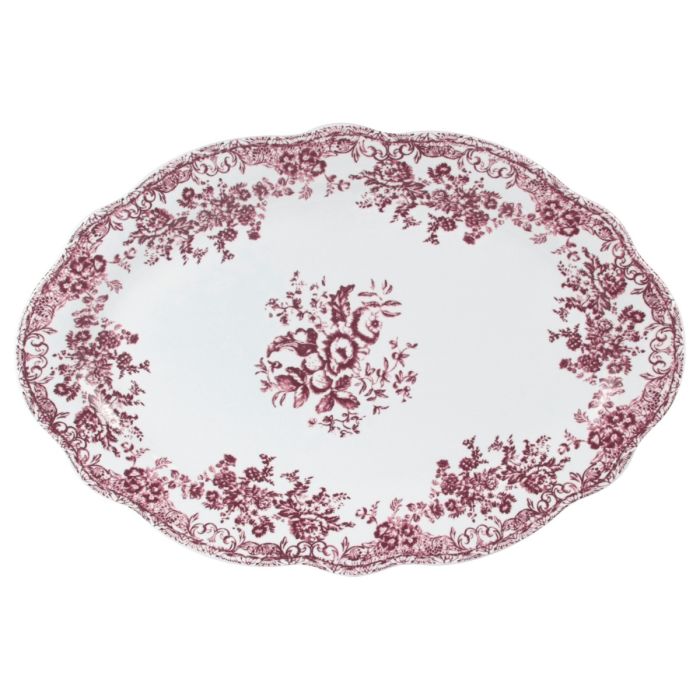 Bricard Fleury - Vintage Serviesset - 25-delig - 6-Persoons - Roze/Wit - Dinner Set - Porselein