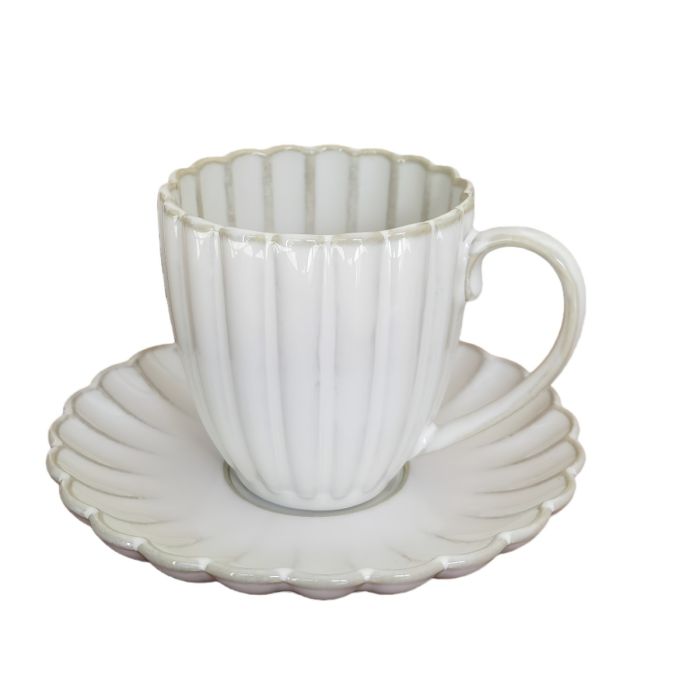 Bricard Paris Koffieset - 12-delig - Beige - 275ml - Porselein - Koffiekopjes