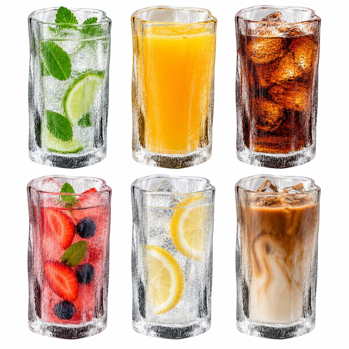 Bricard Ronda Frozen - Longdrinkglazen - Drinkglazen - Set van 6 - Waterglas