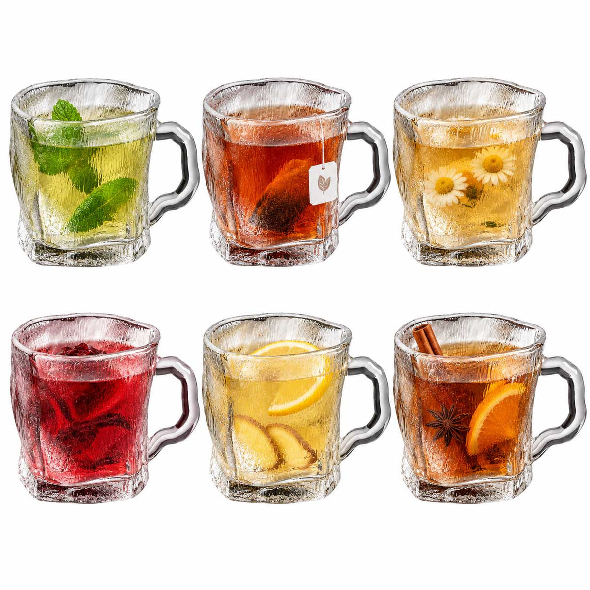 Bricard Ronda Frozen - Theeglazen met Oor - 250 ml - 6-delig - Glas