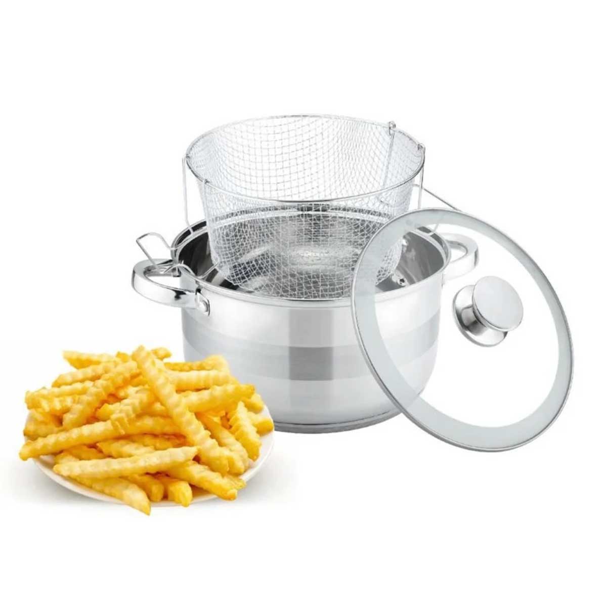 Cheffinger Frituurpan met Deksel - 24cm - RVS - Inductie