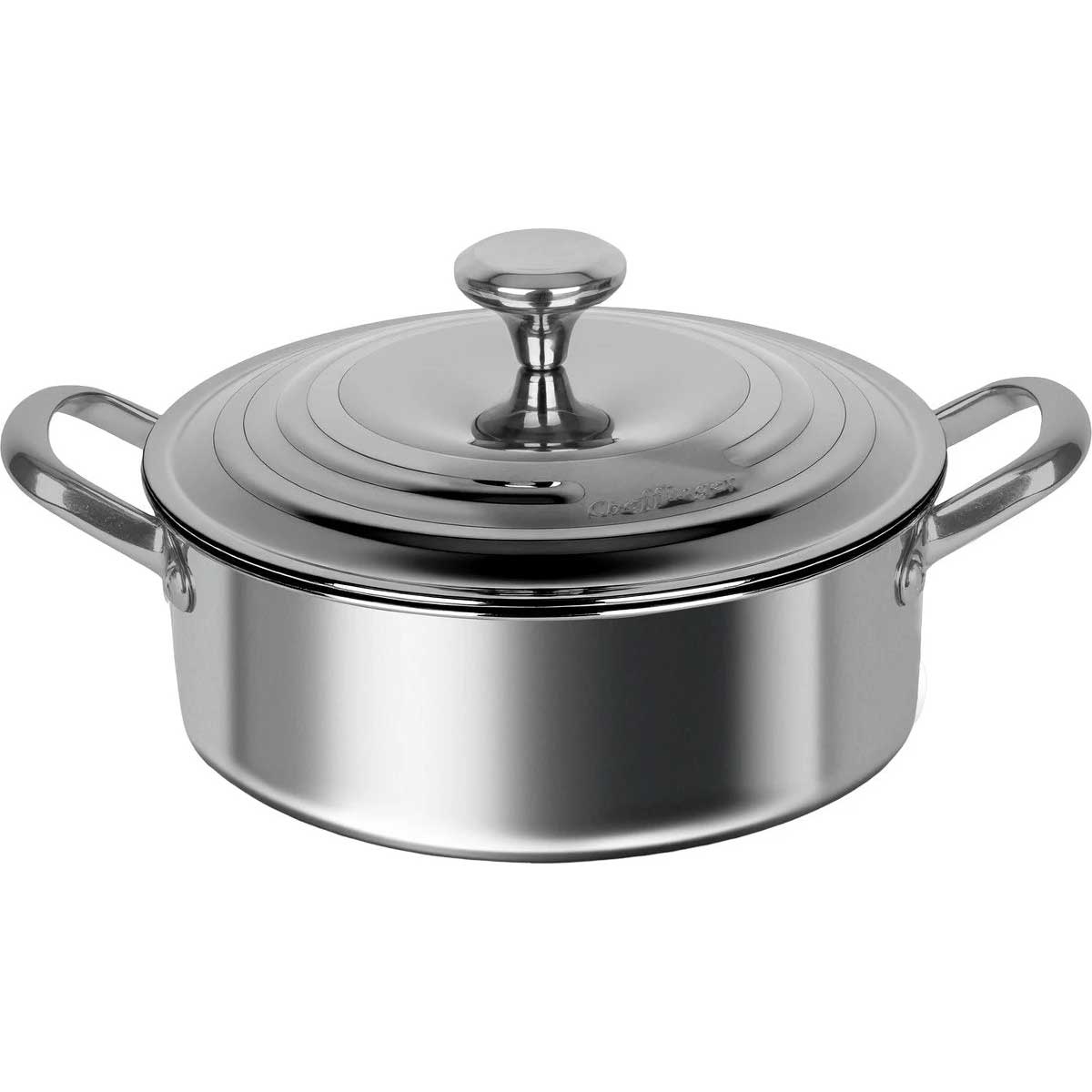 Cheffinger Lage Braadpan - 28cm - RVS - Zilver - 3,5 Liter – productafbeelding